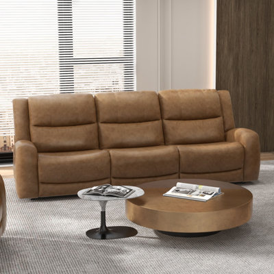 Wesley 88” Top Grain Leather Manual Reclining Sofa
