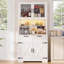 Armoire de rangement 71 "avec prise de courant, grande armoire de rangement avec support pour micro-ondes-2057804507