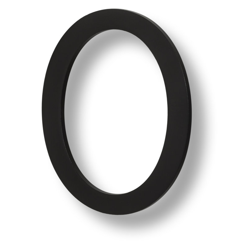 Numéro de maison flottante, 6 po, 0, Dos plat