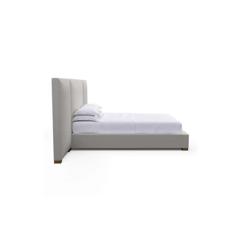 Prospect Upholstered Bed, Weathered, Box Weave Linen Black Jack, King