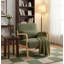 Fauteuil moderne rembourré avec structure en bois d'hévéa massif et coussin lombaire amovible pour le salon, la chambre à coucher, le bureau-999364950-999364951