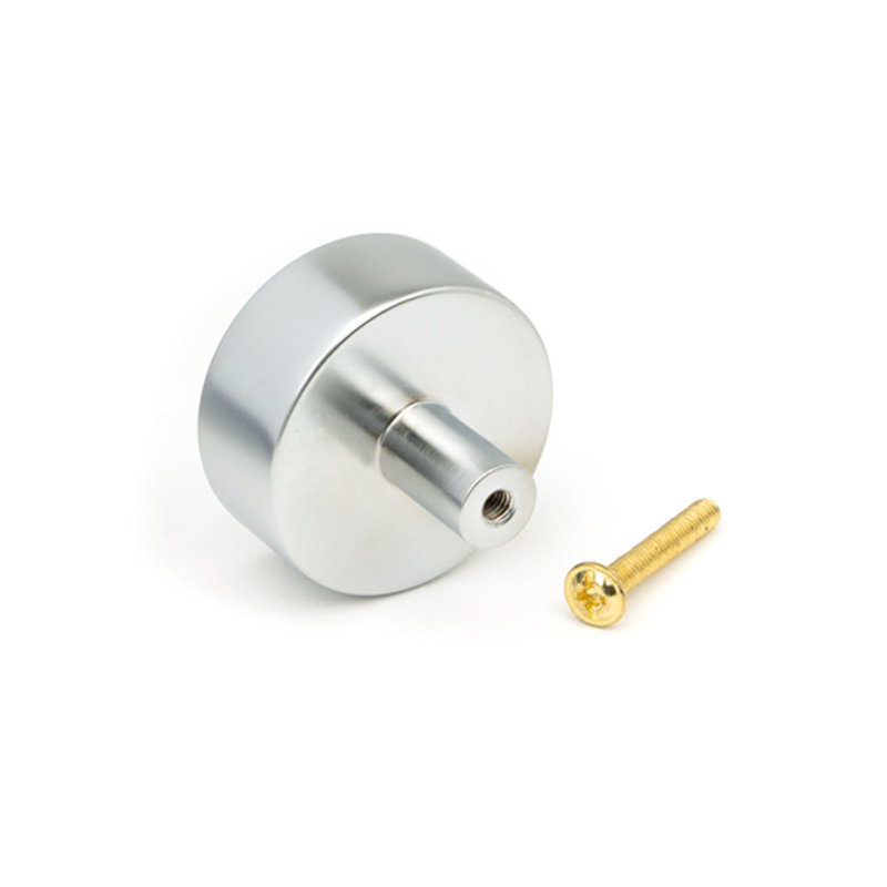 Round Knob, Satin Chrome, 4 cm