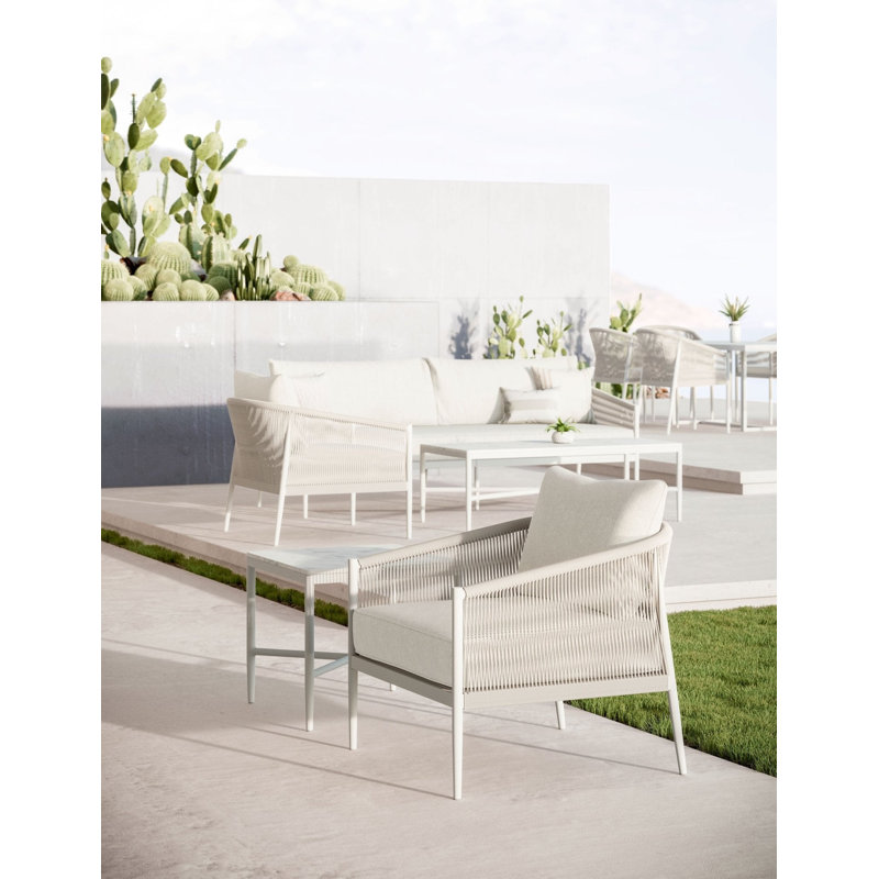 Catalina Patio Chair with Cushions, Sand Frame/Cloud Cushion