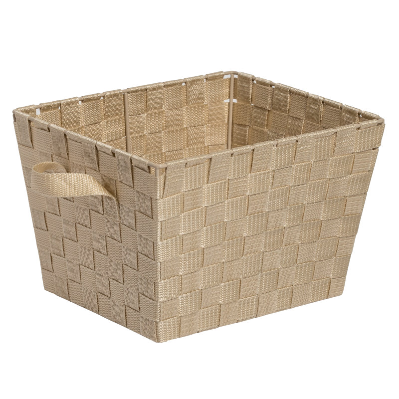 Ensemble de paniers en plastique tissé, Crème