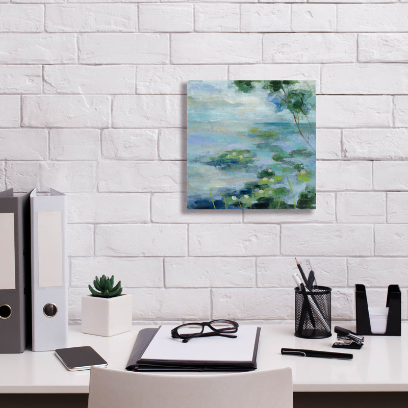 «Lily Pond 2» par Silvia Vassileva, art mural sur toile, H 12 po x l 12 po x P 0,75 po
