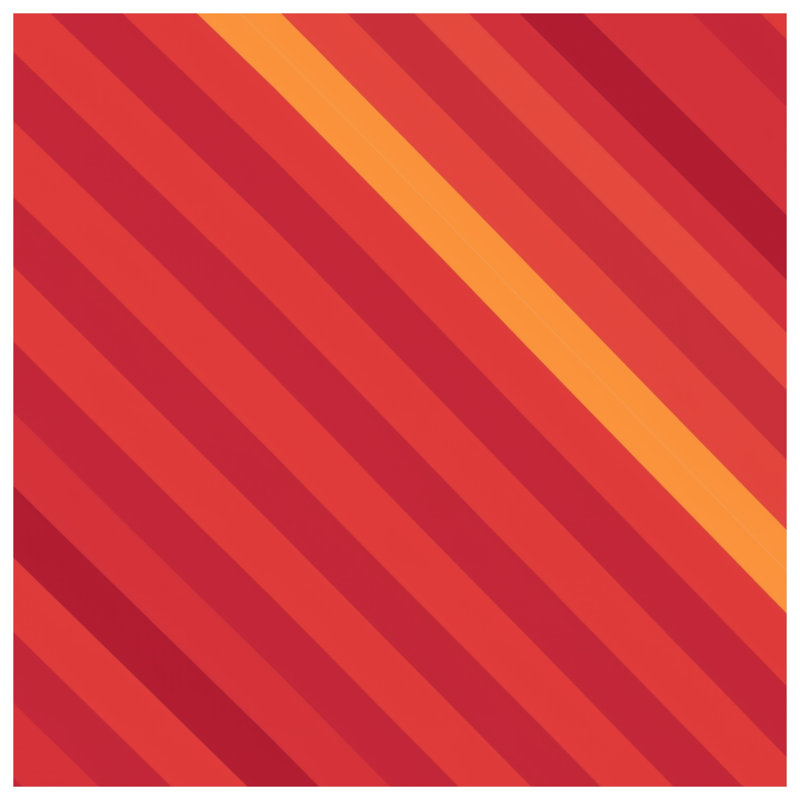 Tapisserie murale rouge orange à rayures diagonales - Décoration murale rayures, H 68 po x l 80 po avec 4 œillets