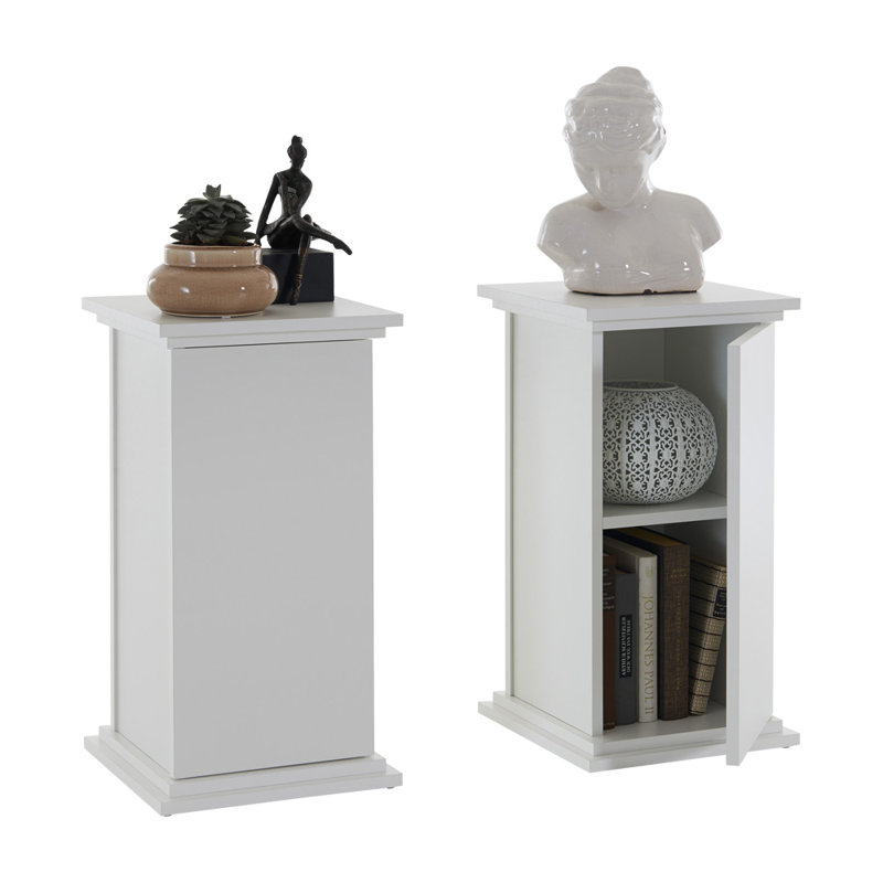 30cm W Manufactured Wood Bedside Table, White