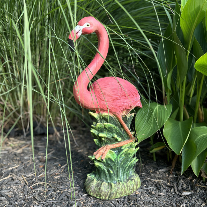 23" Pink Flamingo Resin Indoor/Outdoor Statue