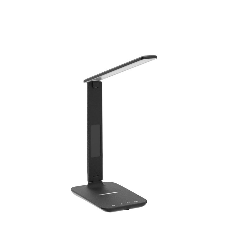 LED Desk Lamp, Desk Lamp With Wireless Charger, Office Dimmable Desk Lamp, With USB Charging Port, Built-In Clock, Calendar, Thermometer And Automatic Timing Reading Desk Lamp