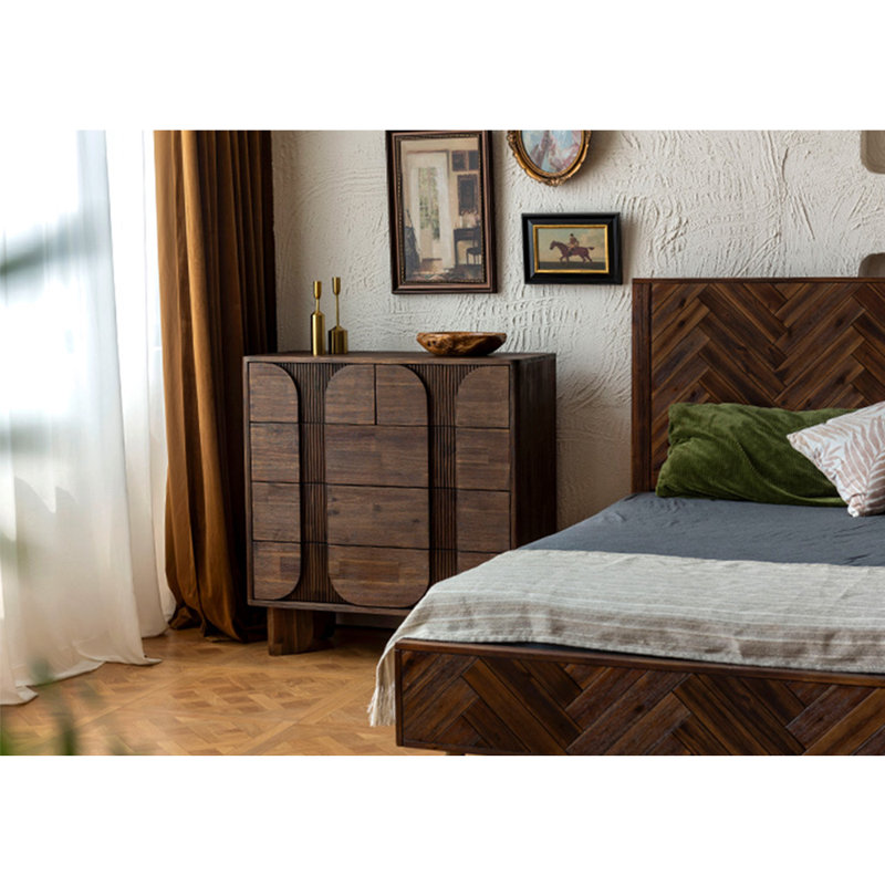 Commode d'appoint Nordic Silent Duel, Couleur bois naturel