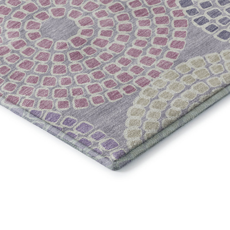Premium Machine Washable Prisco Lavender Rug, Rectangle 3' x 5'