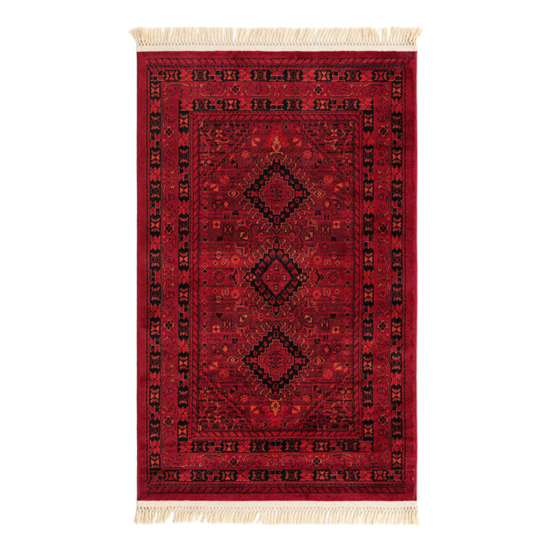 Tapis oriental rouge Amro, Rectangle 3 pi 3 po x 5 pi 3 po