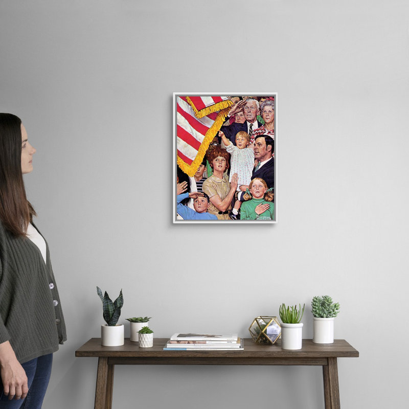 «Salute The Flag», art mural sur toile, H 22 po x l 18 po x P 1,75 po, Cadre flottant blanc