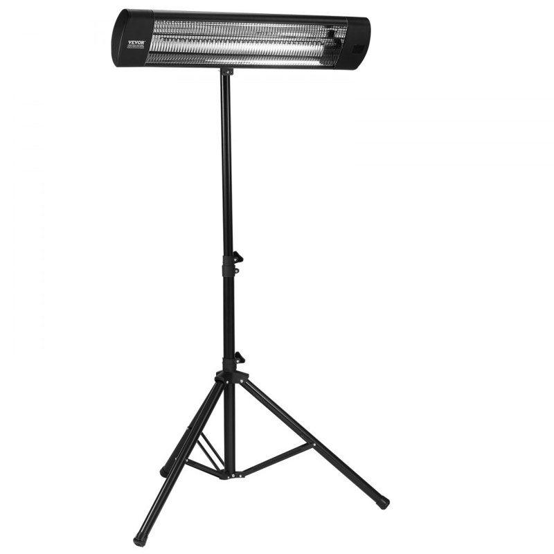 Chaufferette infrarouge, radiateur électrique à télécommande 1500W, chauffe-terrasse à écran DEL avec 3 vitesses et minuterie