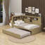 Lit de jour simple en bois avec tablettes et lit gigogne-1642728273