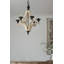 Lustre en bois 6 lumières, luminaire suspendu avec chaîne réglable pour le vestibule de la salle à manger de la cuisine, ampoule non incluse