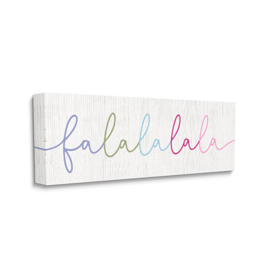 «Falalalala Holiday Expression Cursive Rainbow Text» par Daphne Polselli - impression d'art graphique