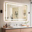 24x32 Inch Frameless LED Bathroom Mirror with Dimmable Lighting and Anti-Fog Function, Smart and Energy-Efficient-1080167785