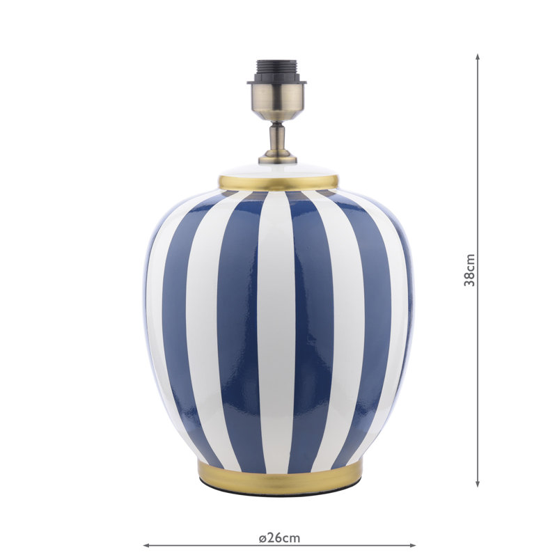 Circus Ceramic Table Lamp Base Only, Blue/White
