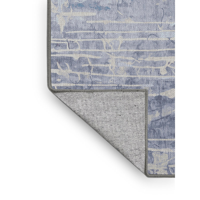 Machine Washable Gray Area Rug, Square 7'