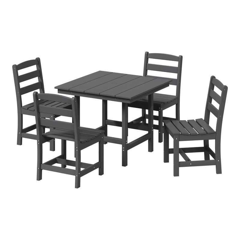 5-Piece Side Chair Dining Set, Gray