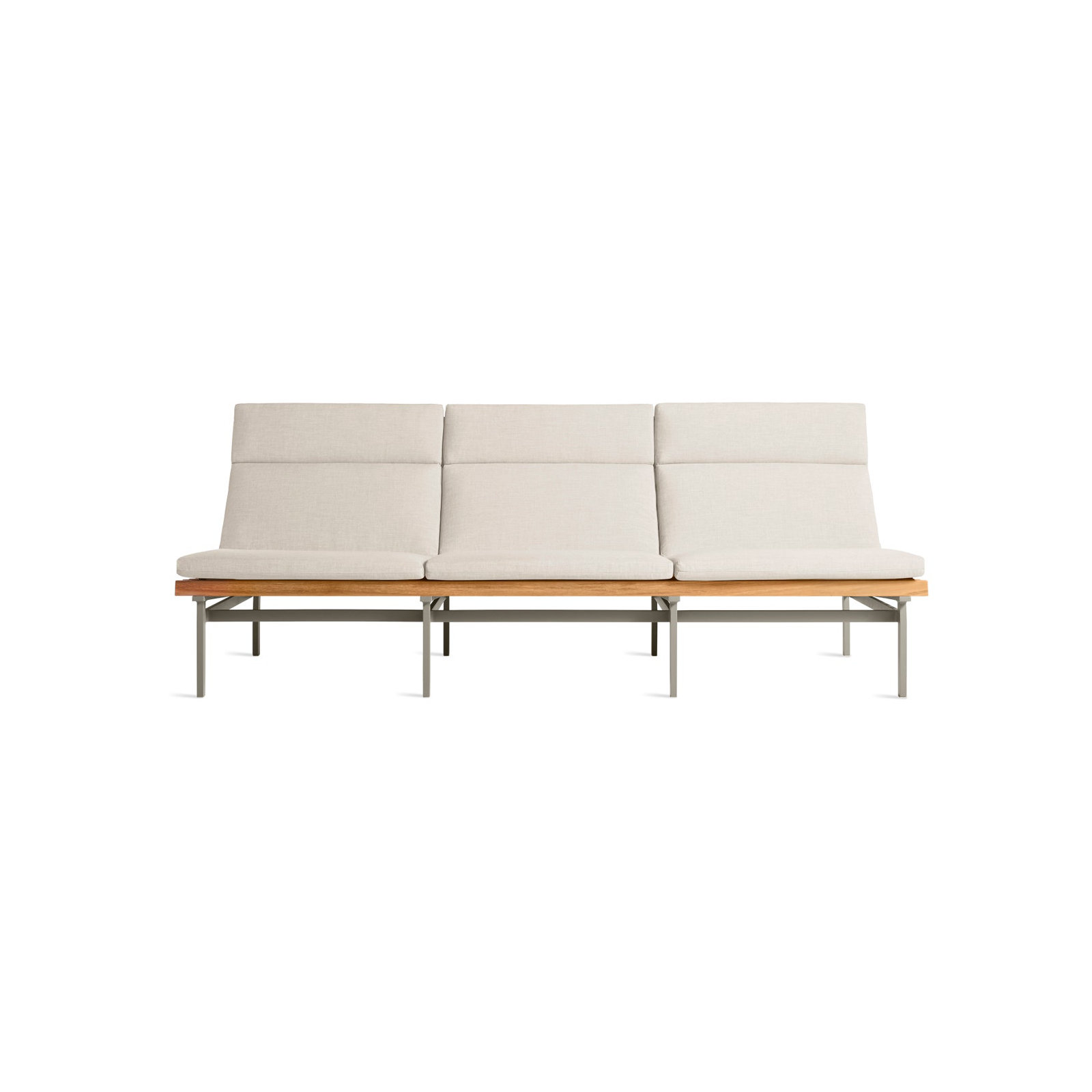 Perch 88'' Wide Powder Coated Aluminum Patio Sofa with Cushions, Sunbrella Linen, Charcoal