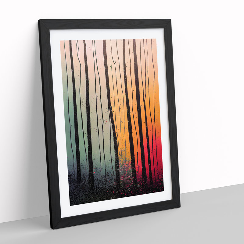 Amazing Forest No.1 - Wall Art, Black Framed Paper, 66cm H x 48cm W, White
