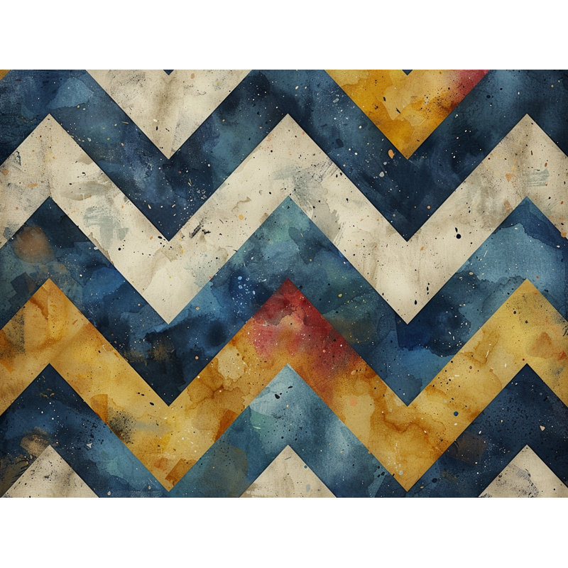 Abstract Art Chevron Shower Curtain, 83"H x 70"W