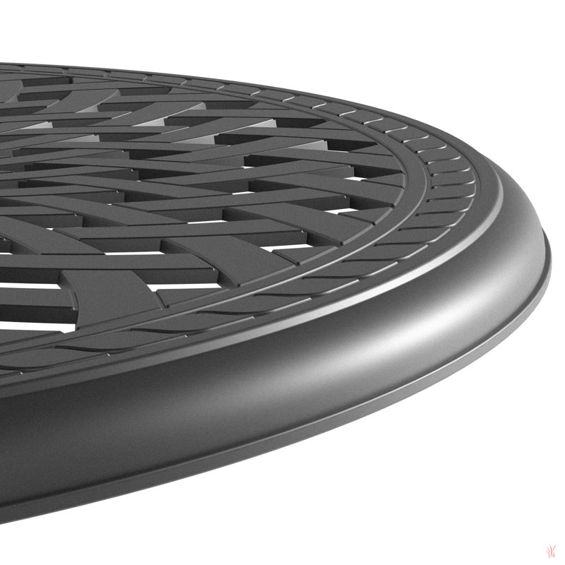 Ensemble de mobilier de salle à manger en aluminium coulé toutes saisons avec cadre noir, 4