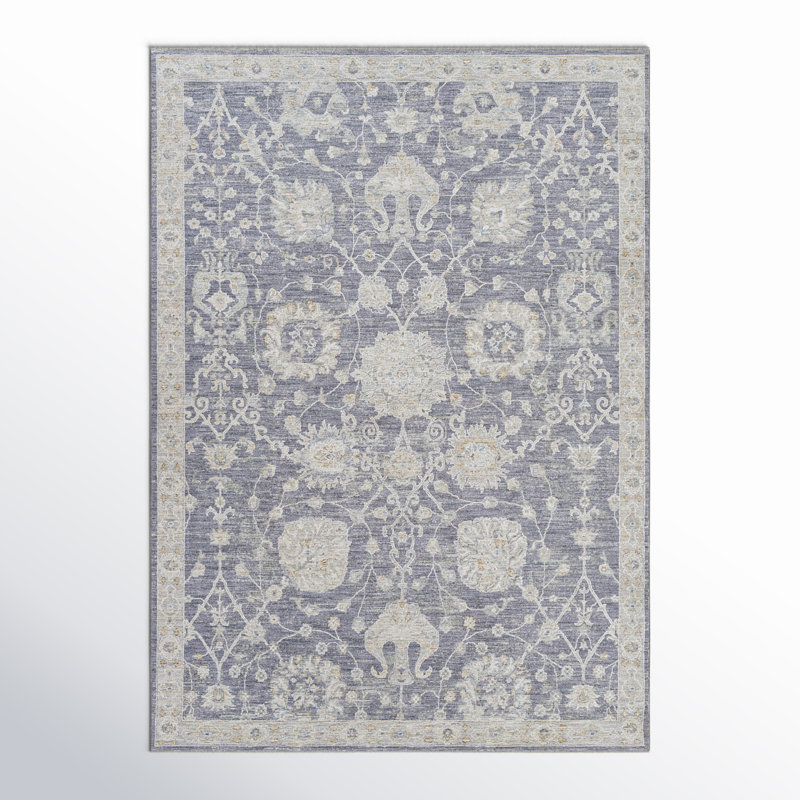 Tapis gris / bleu Garlef, Rectangle 10 pi x 14 pi