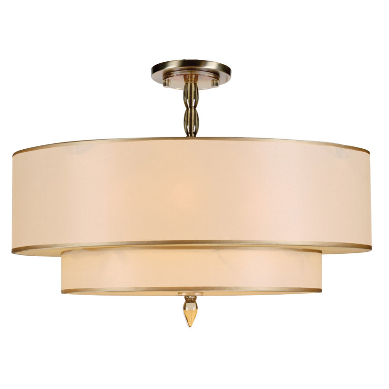 Stauffer Semi Flush Mount, Antique Brass