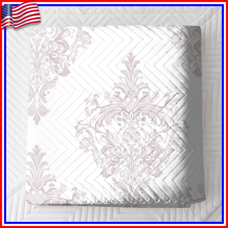 Ornate Damask Pattern Quilted Bedspread All Sizes, Twin