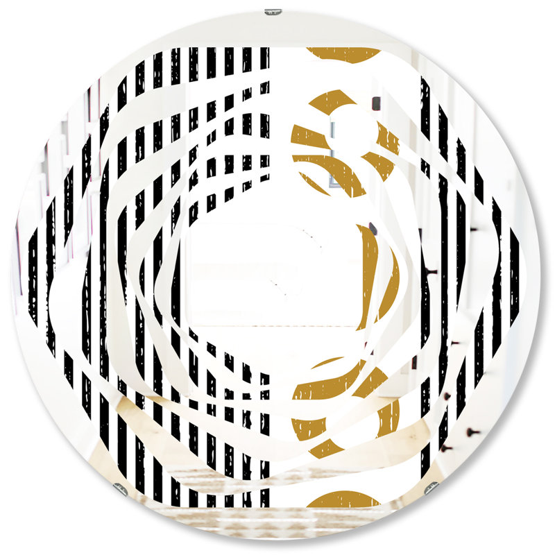 Miroir mural vertical à motif géométrique vertical I Whirl, 31,5 po x 31,5 po