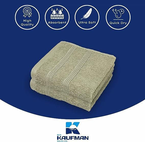 Genadijus 100% Cotton Midweight Washcloth, Linen