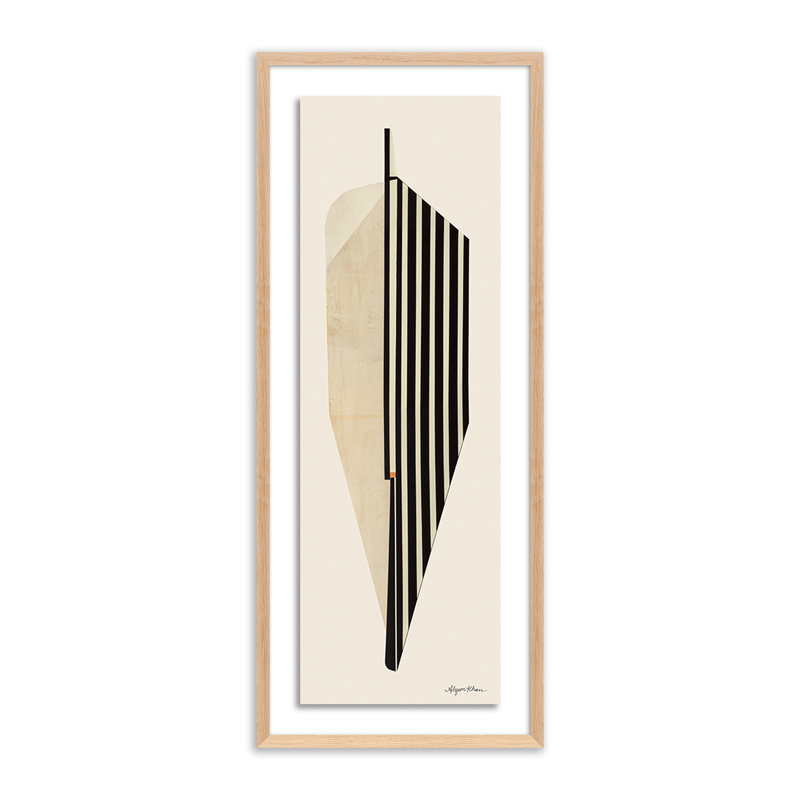 Leaf Print by Alyson Khan, 40" H x 16.5" W, White Oak Framed