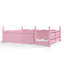 Coffre-fort, lits doubles avec rangement, panneau de rangement en bois aggloméré rose Montessori
