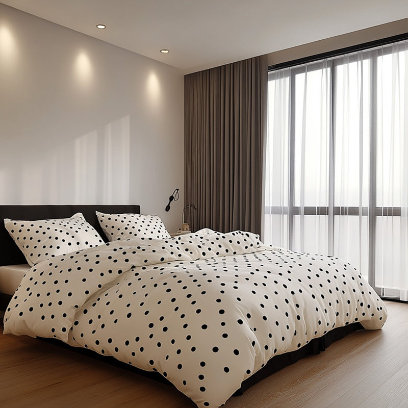 Black White Simple Dot Cotton Duvet