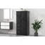 Armoire de rangement haute et large avec portes pour salle de bain / bureau, trois tiroirs, noir