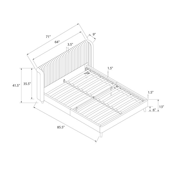 Novogratz Holly Queen Size Upholstered Platform Bed & Reviews | Wayfair