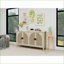 Armoires, rotin à 4 portes avec tablettes réglables | Scandinave | Beige