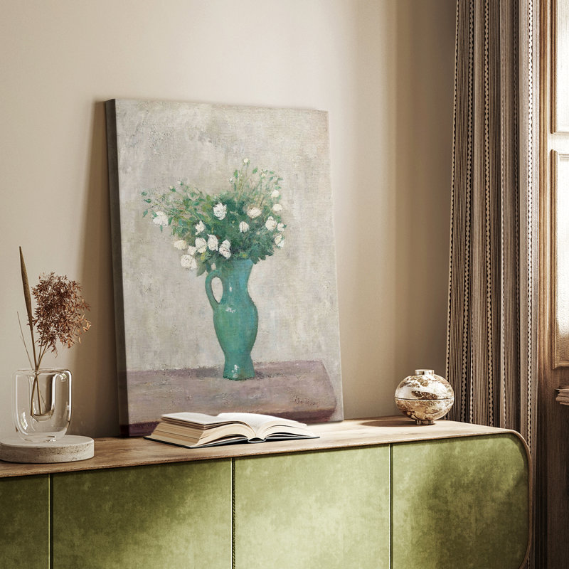 Imprimé floral rétro LV - galerie Cavas enveloppé, H 36 po x l 24 po