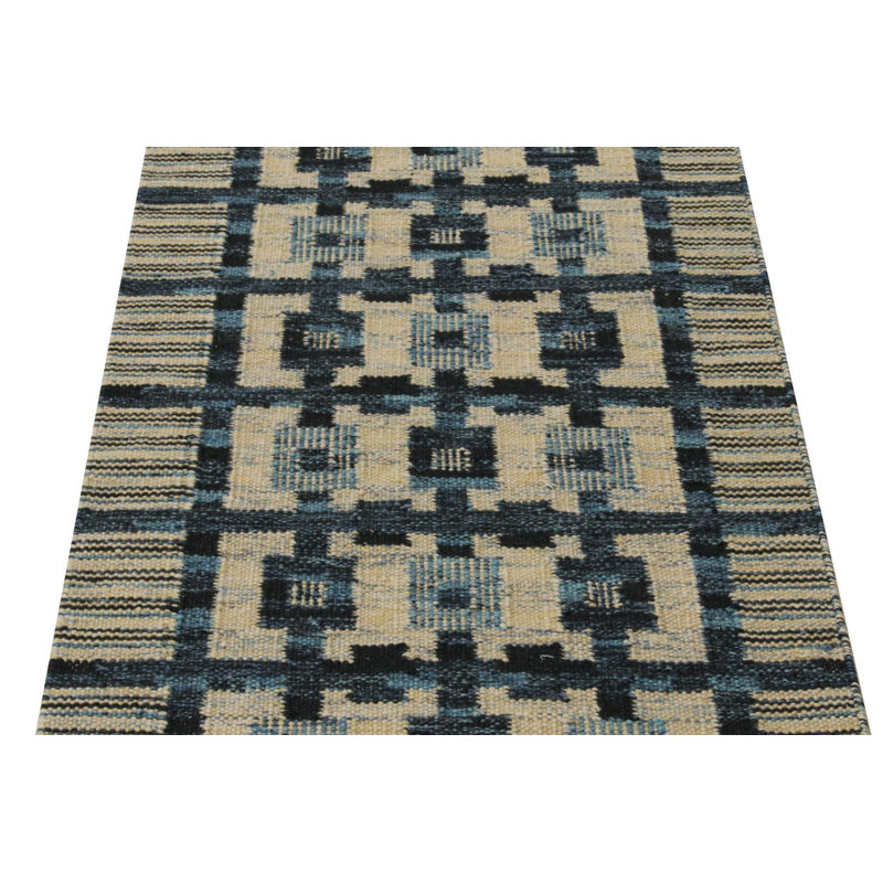 Scandinavian Wool Geometric Area Rug, Runner 2'6" x 10'