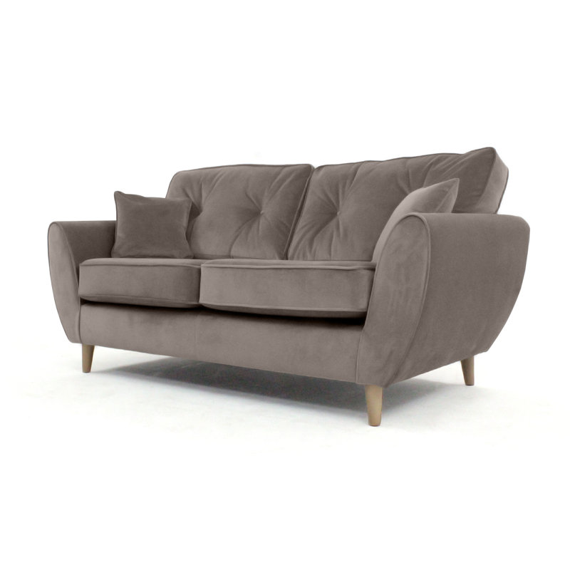 Rafe 3 Seater Velvet Sofa, Taupe Velvet