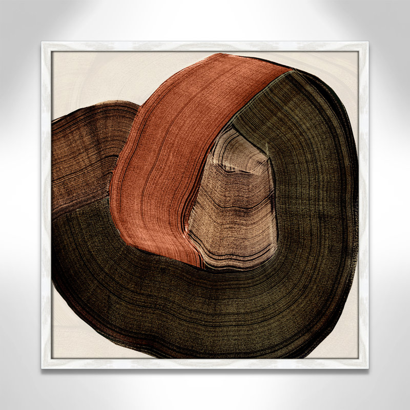 «Folded Earth II» par , L 23,5 po x H 23,5 po, Impression encadrée, Grain de bois blanc