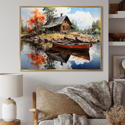 " Brown Lakehouse Reflections Of Solitude I "