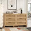 Armoire d'angle en rotin de coin avec 6 tiroirs