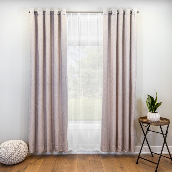 Adam White Color Set of 2 Panels Drapes Thermal Blackout Noise