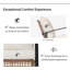 Causeuse de patio pour 2 personnes avec table basse et coussins beiges