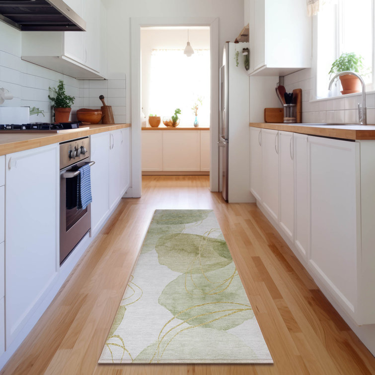 Premium Machine Washable Cerrito AMF544 Green Rug