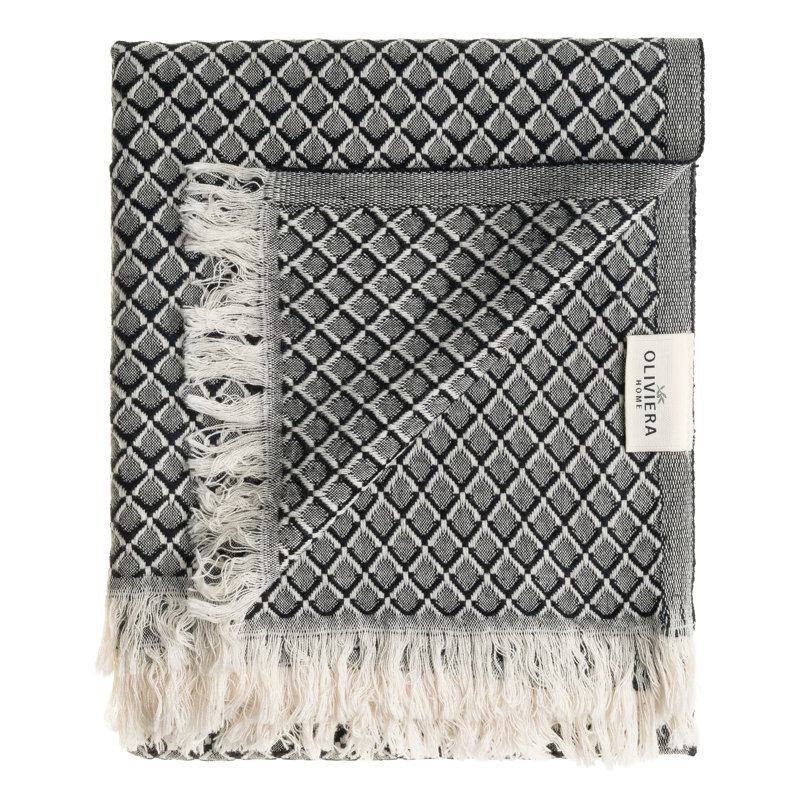 Essuie-mains et serviettes Serenity Grid, Noir